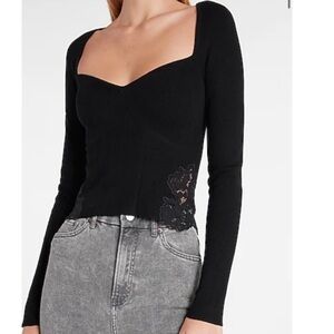 💖 Mix & Match: 4 for $25! 💖 
Express Body Contour Black Lace Sweater